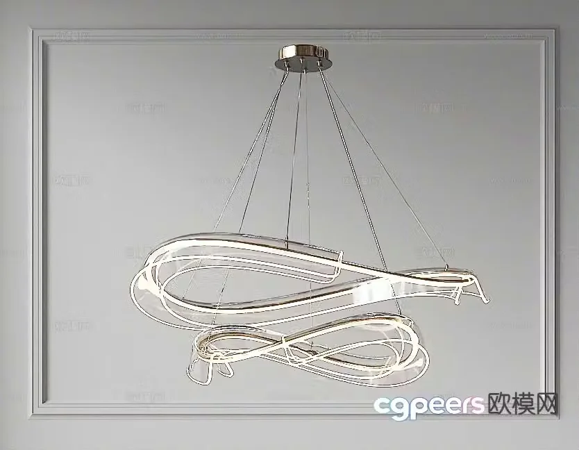 Modern glass chandelier living room chandelier dining room chandelier 3d model