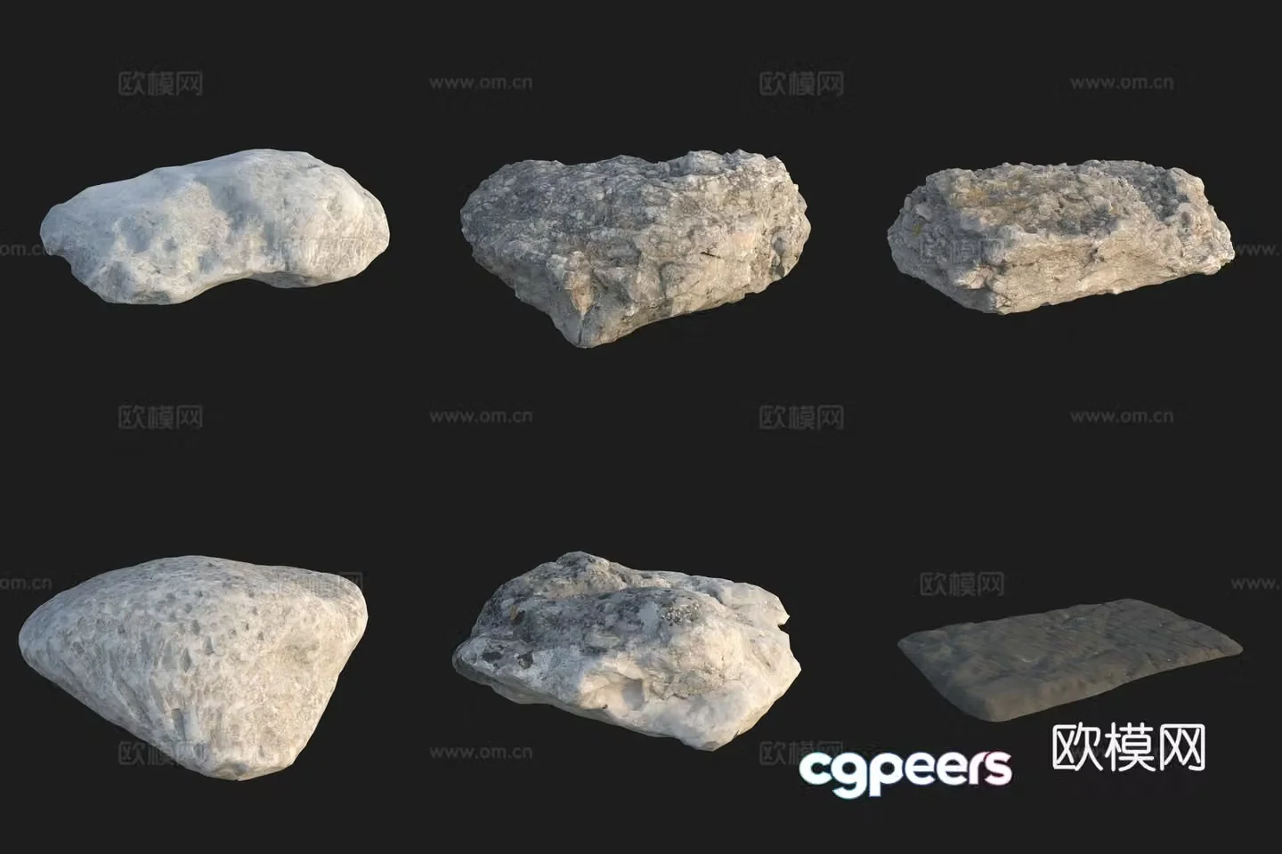 Beach beach stone rock 3d model