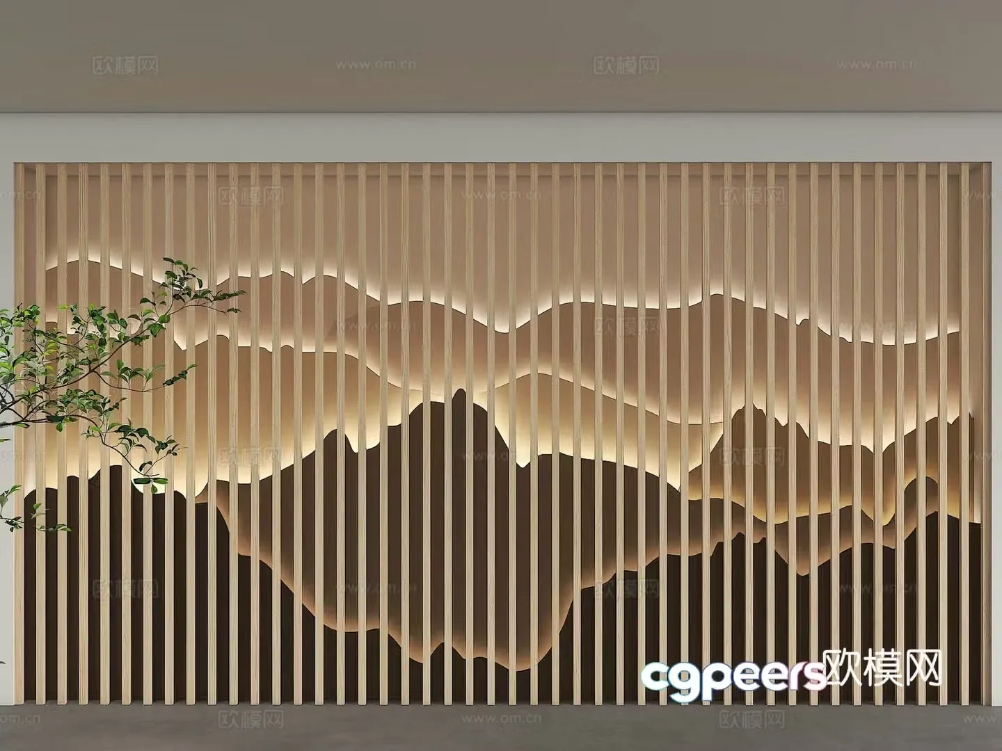 New Chinese style grille background wall landscape background wall landscape grille background wall pop painting background grid 3d model