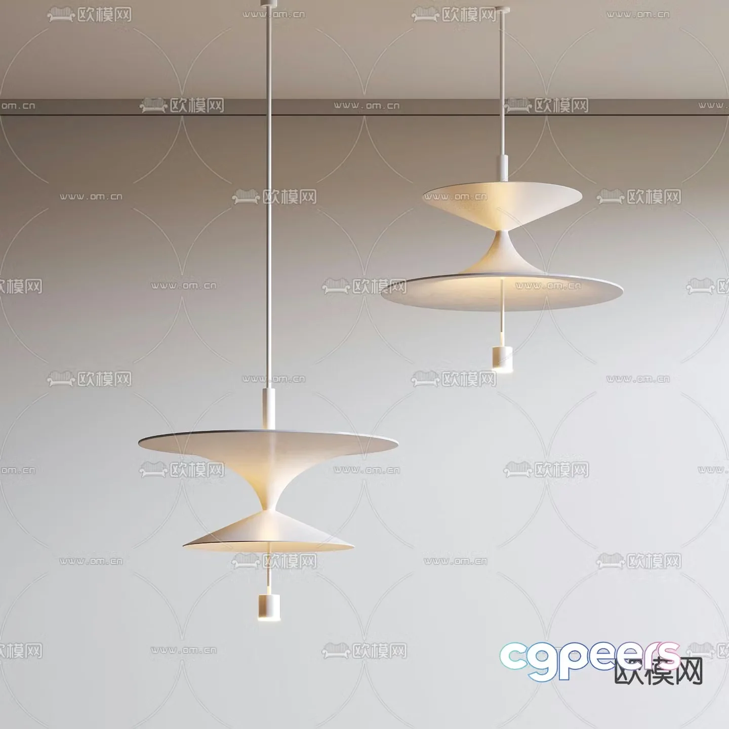 Cream style small chandelier 3d model