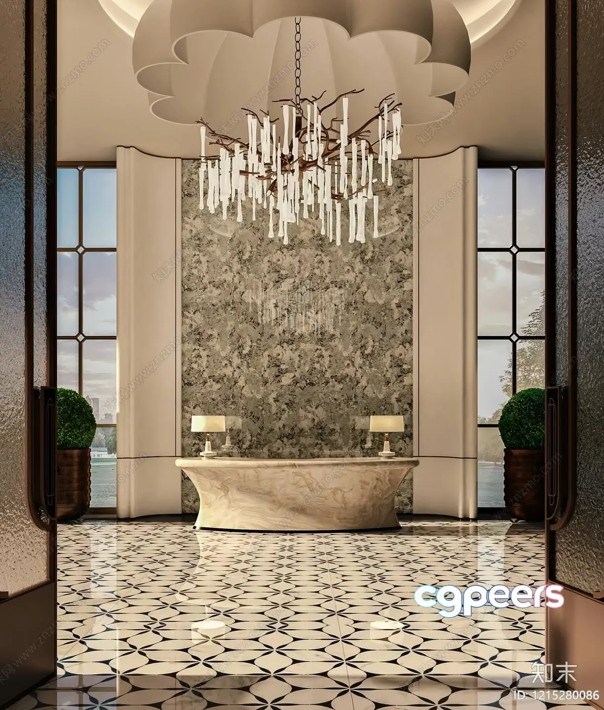 Modern Chandelier 3D Model – 23072 – VRAY Render