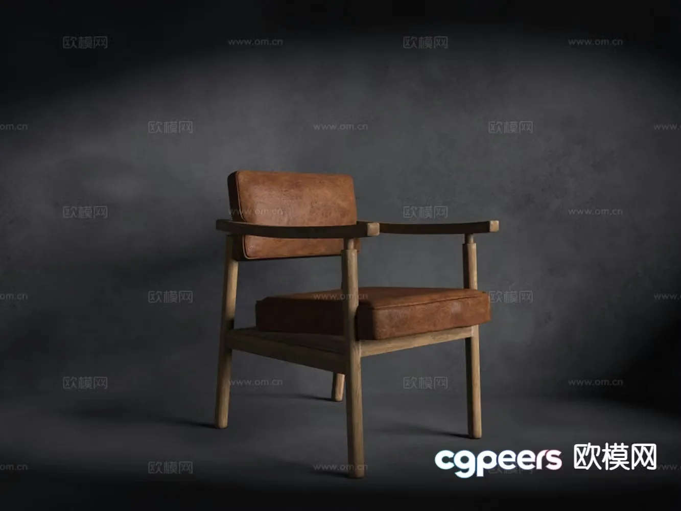 New Chinese style single chair solid wood chair tea chair leisure chair 3d model