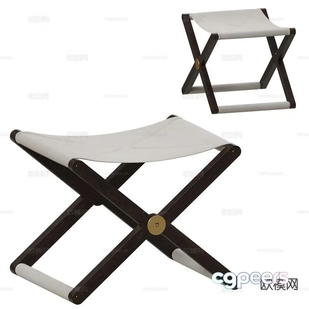 Modern folding stool small stool 3d model