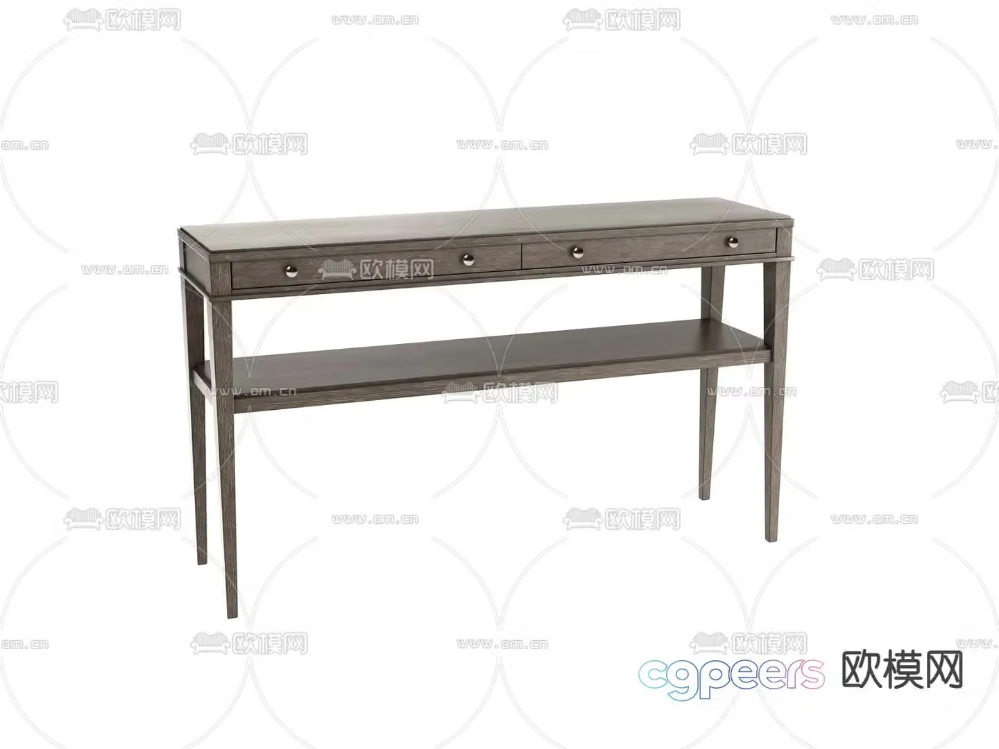 American style table end view table sofa back table 3d model