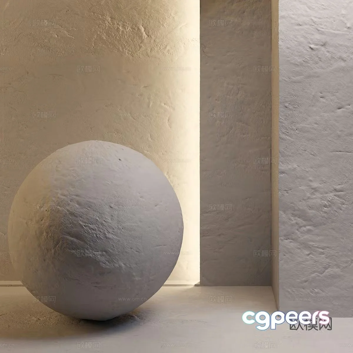 Modern micro cement wall coating 3d model