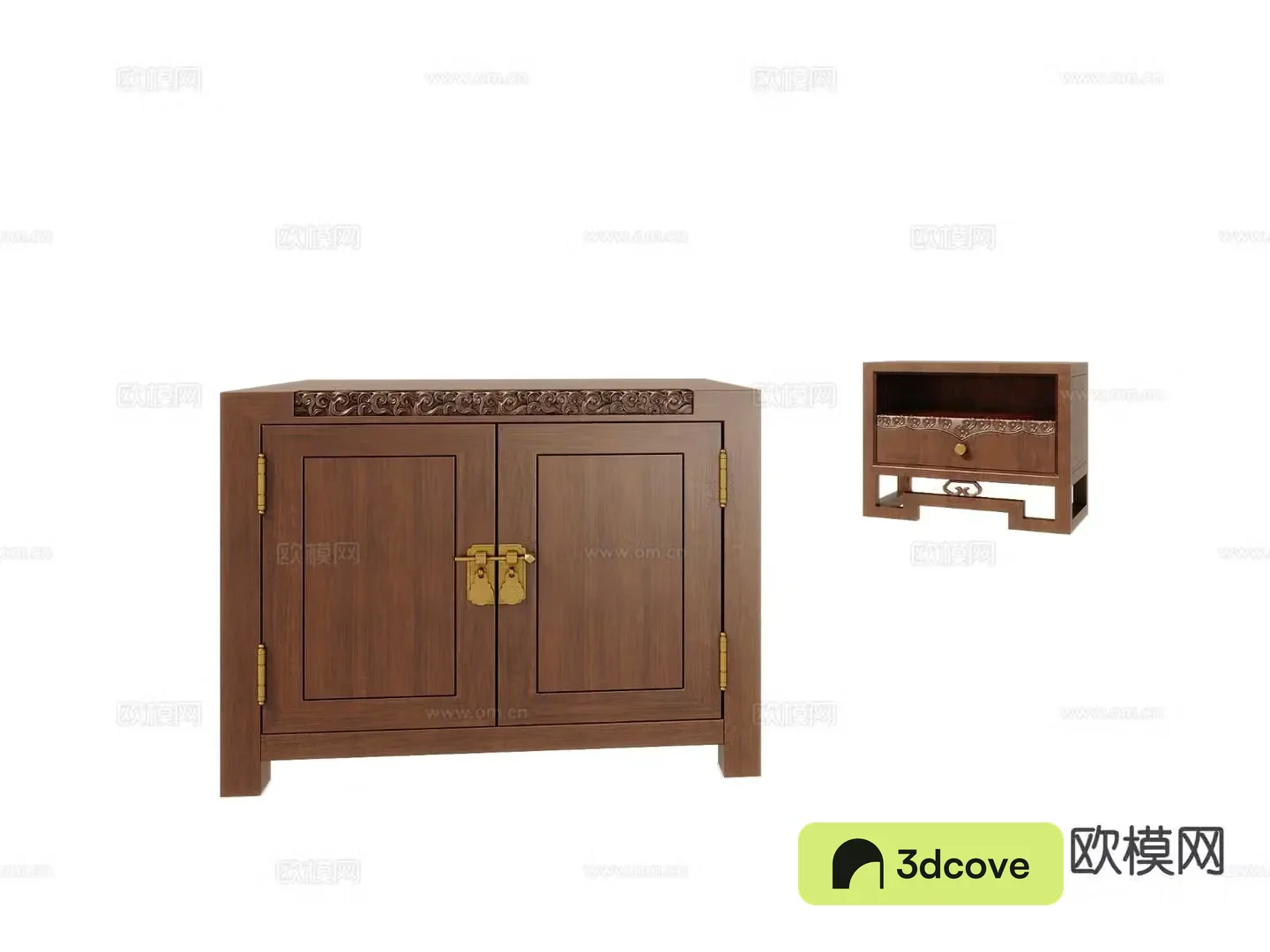 Chinese mahogany bedside table