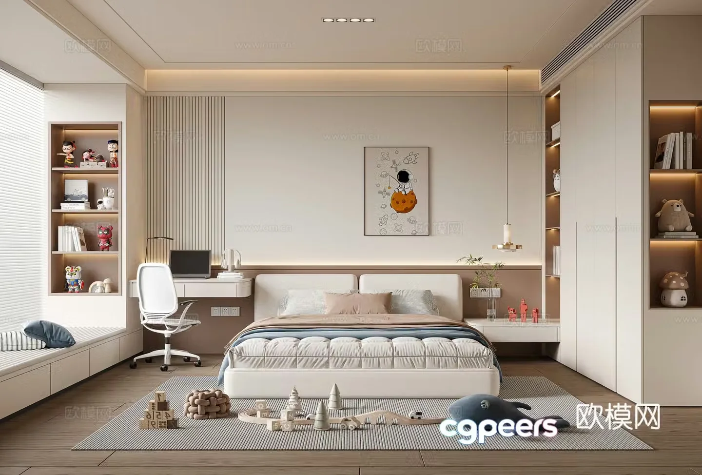 Modern universal children’s room 3D model