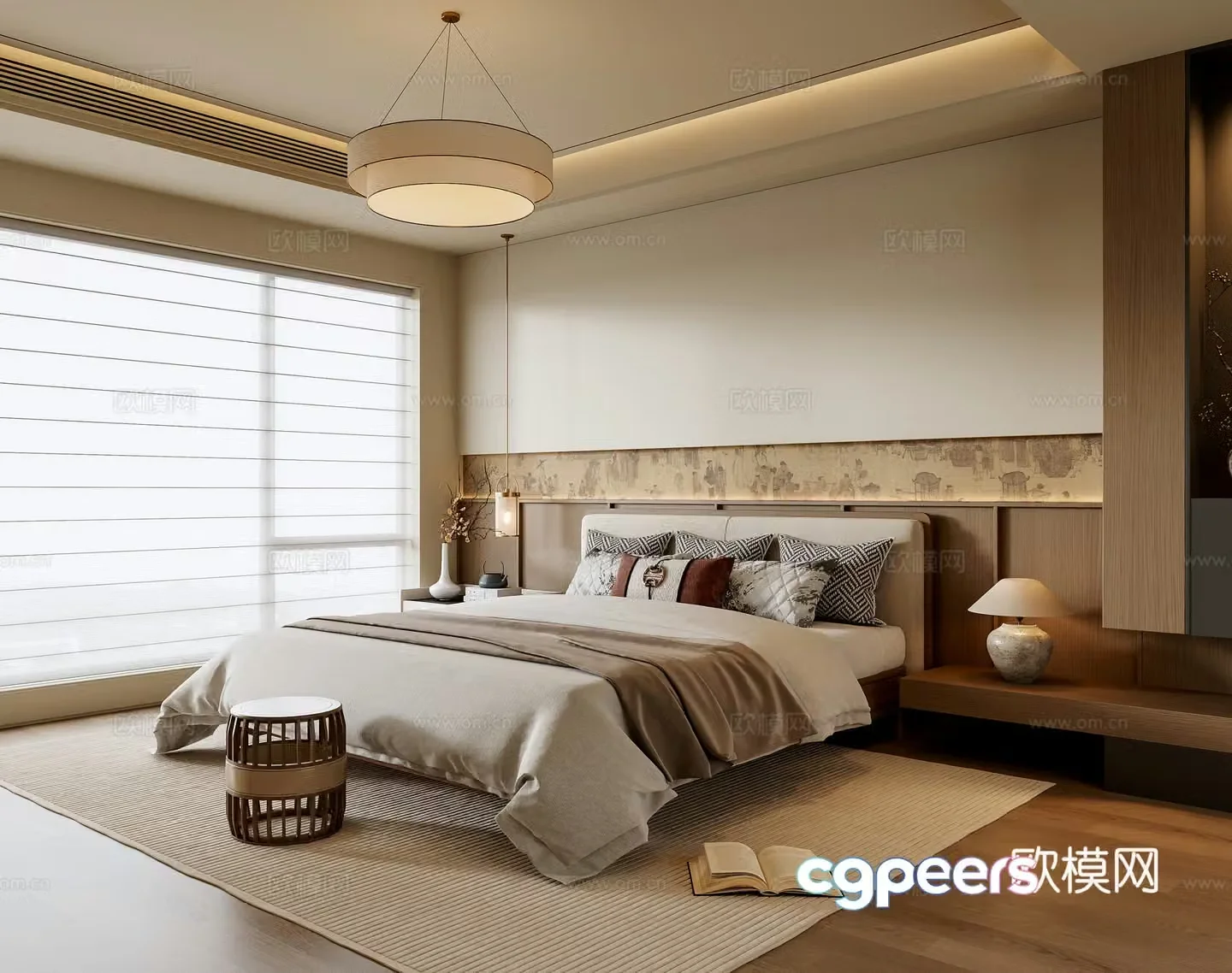 New Chinese bedroom 3D model