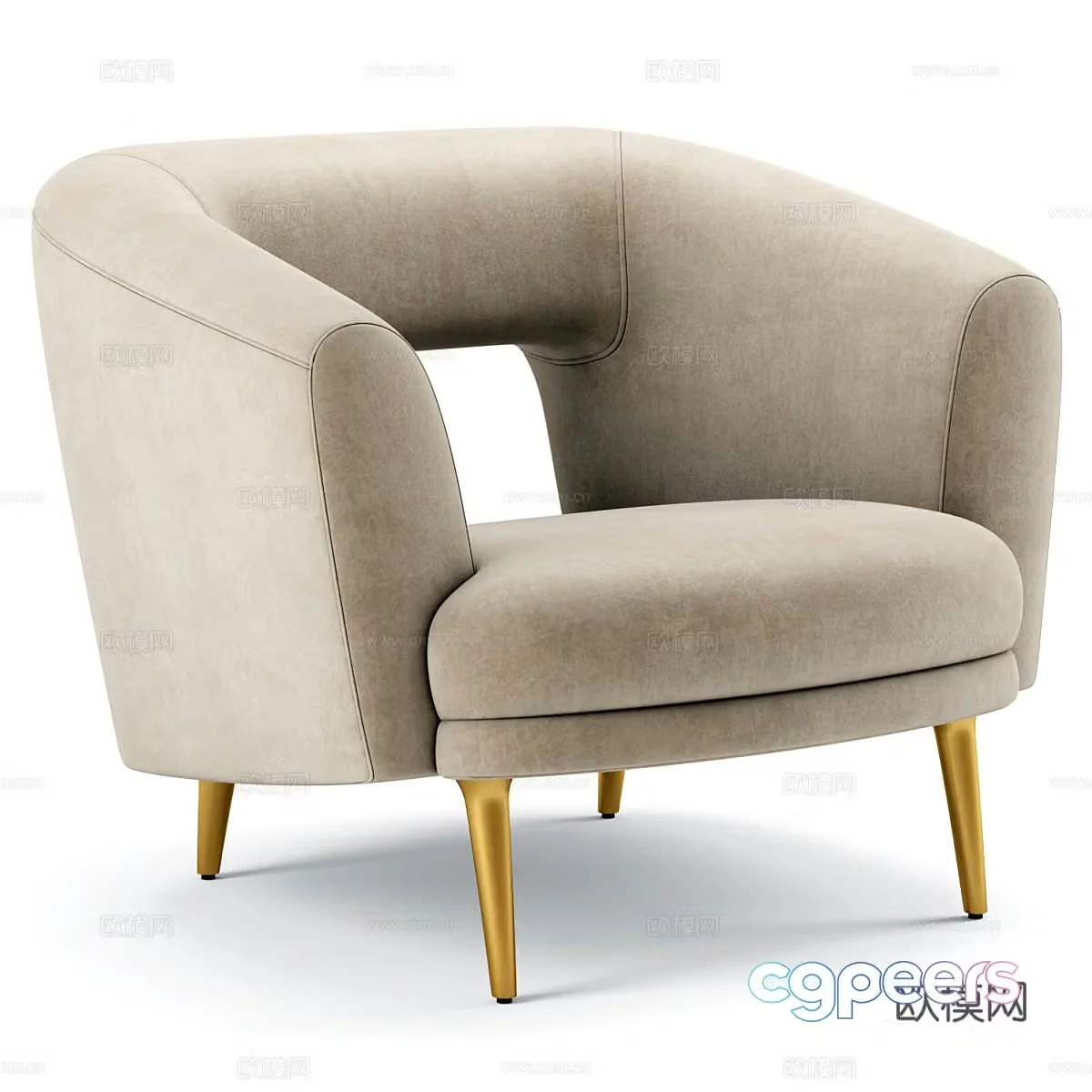 Modern Nordic Millie Armchair 3d Model