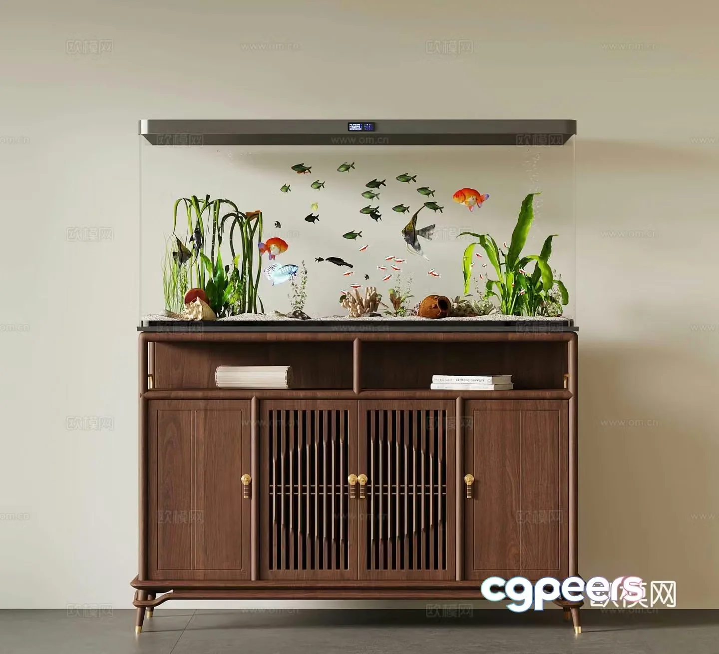 11 new Chinese fish tank aquarium 3D model