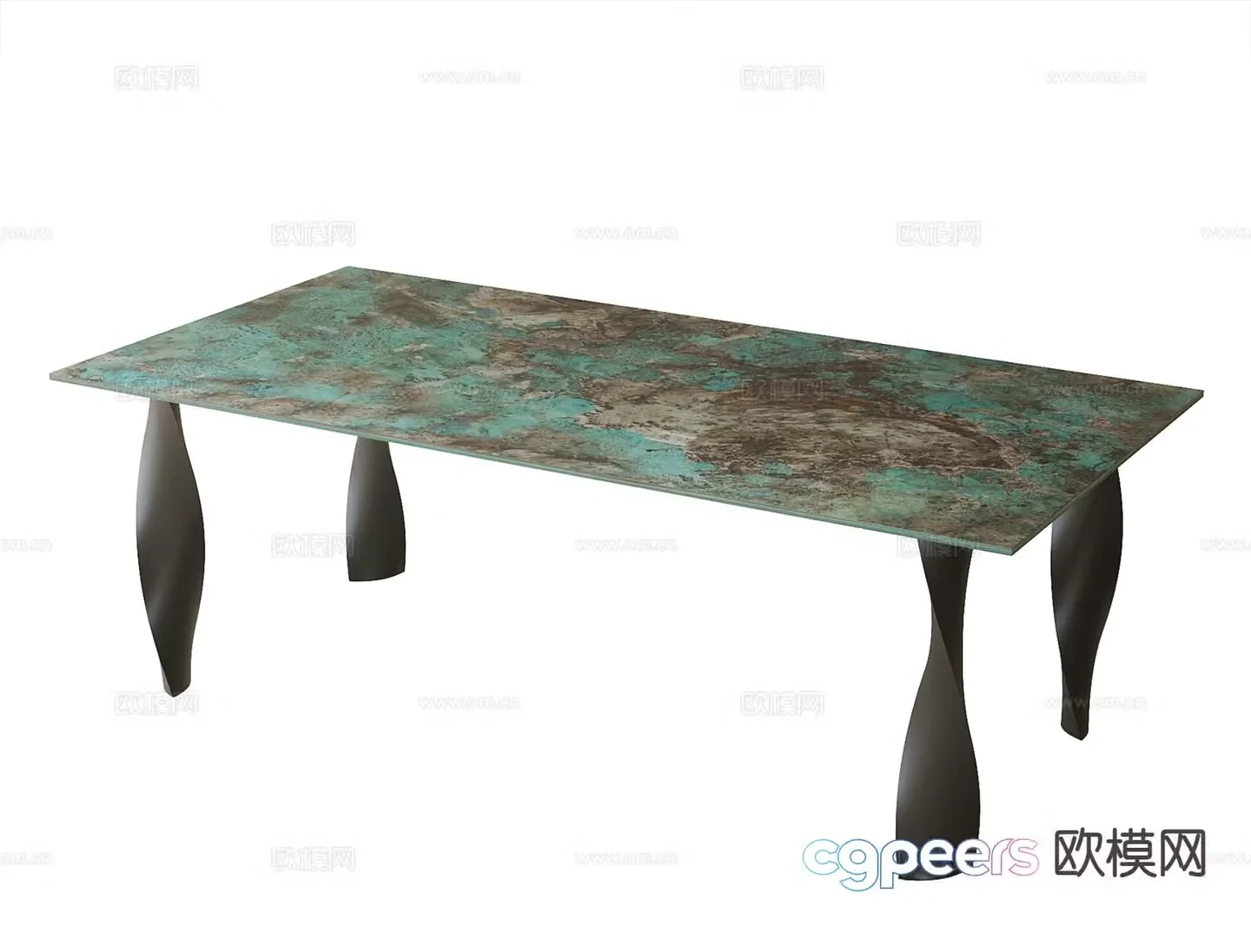 Minimalist dining table slate dining table 3D model