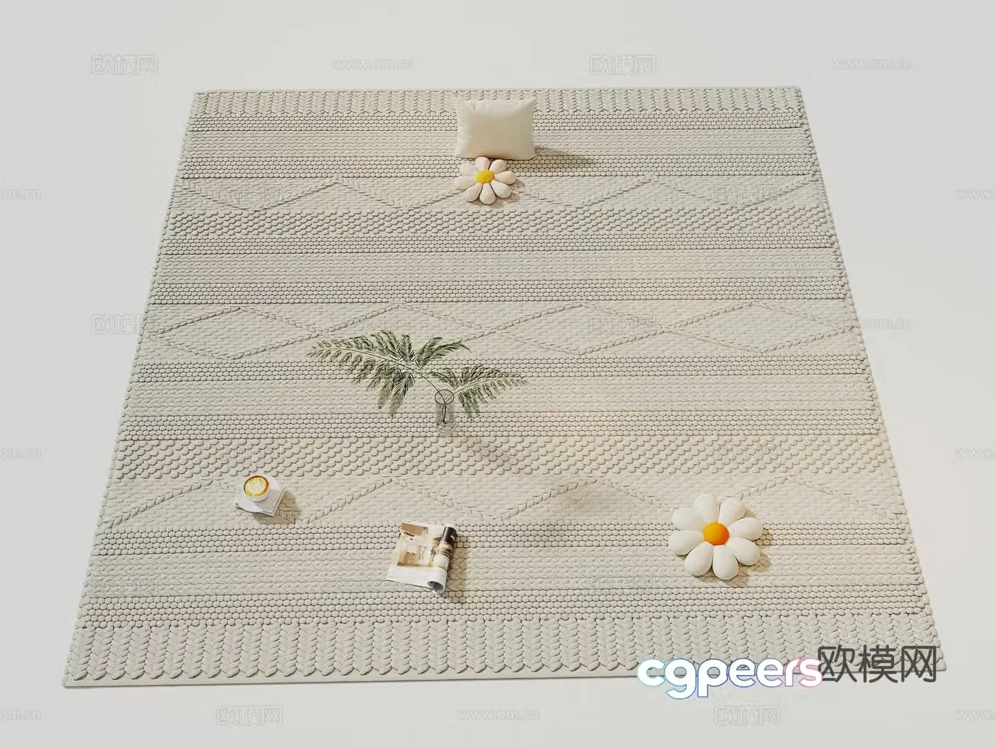 Modern cream carpet Living room carpet Children’s carpet Hotel carpet Beauty salon carpet 3d model