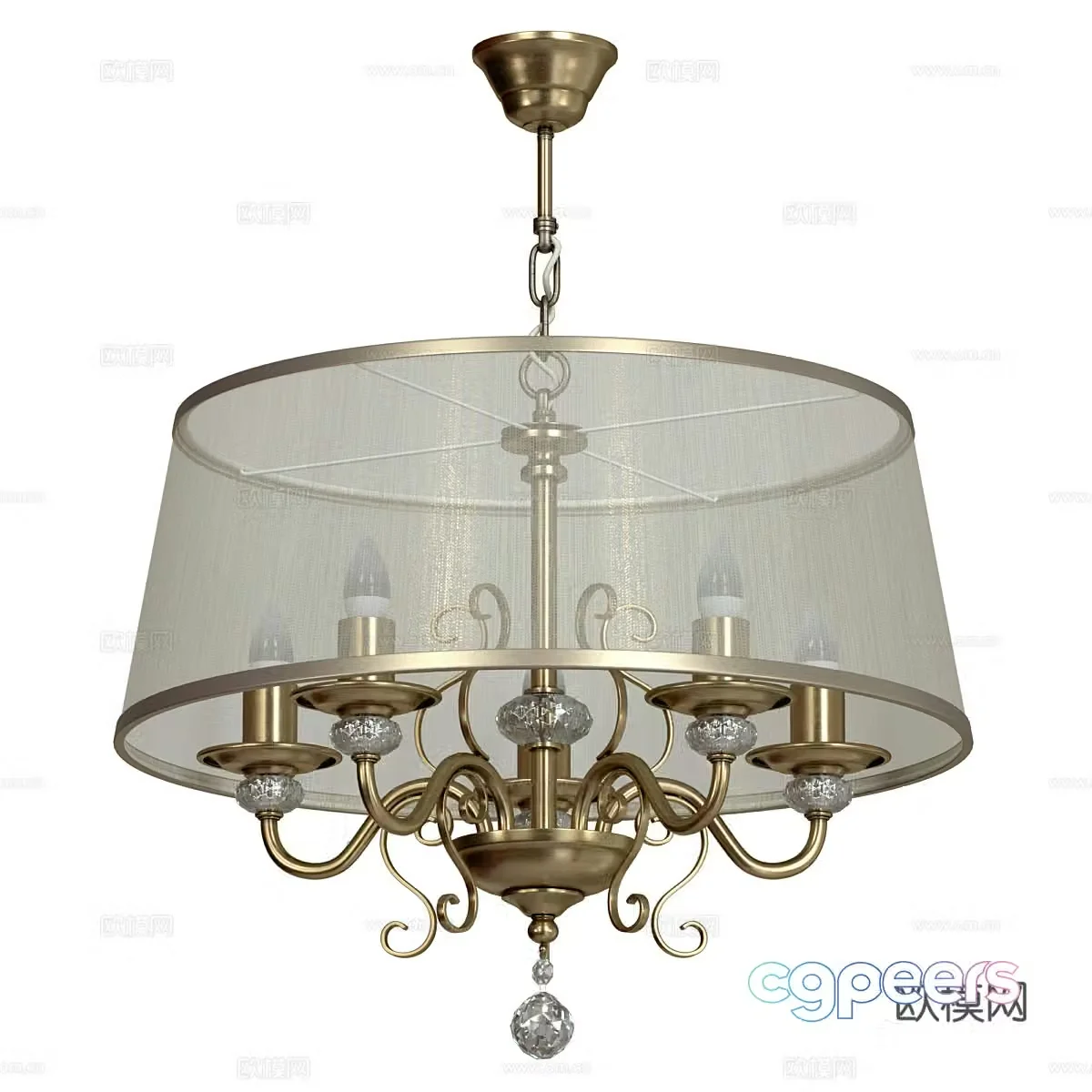 Light luxury chandeliers candlestick chandeliers 3D model