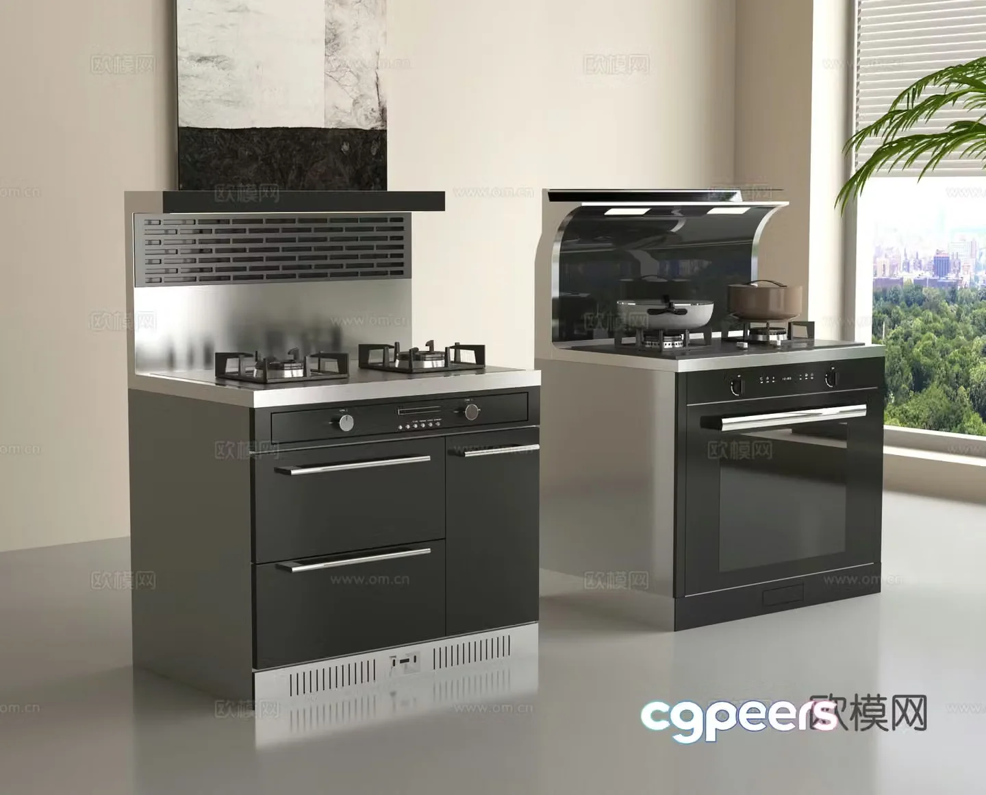Integrated stove stove stove 3D model