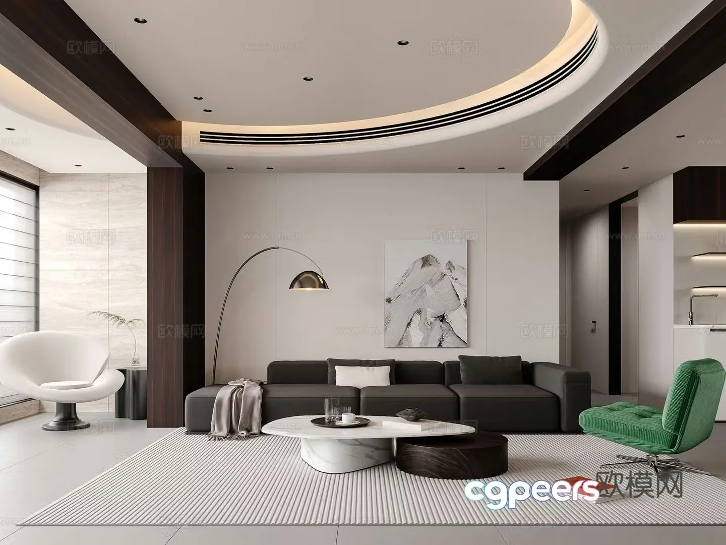 Modern Italian dining room 3d model
