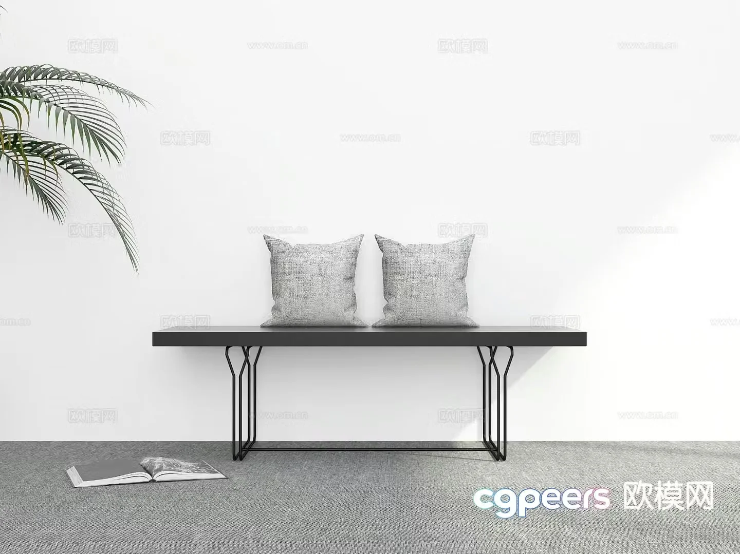 Modern stool bench shoe changing stool 3d model