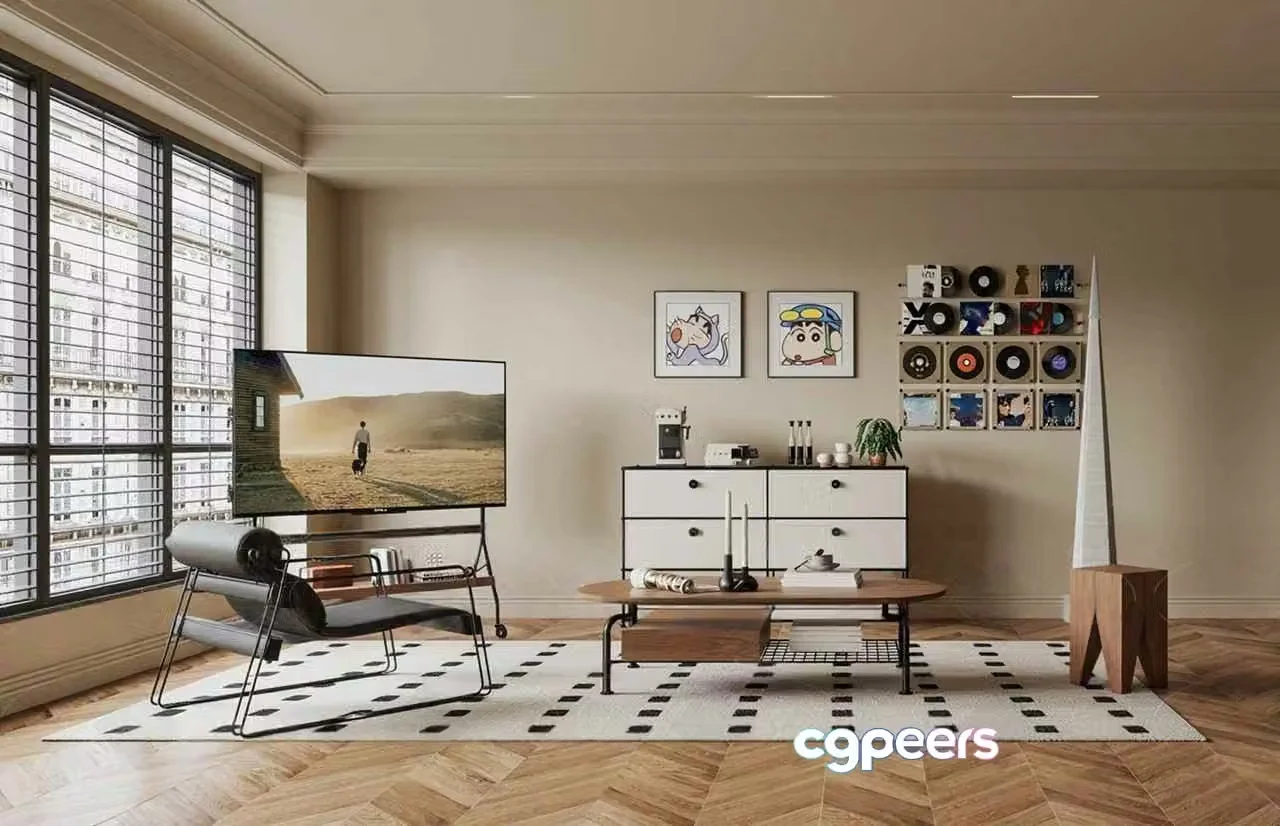 Modern Living Room 3D Model – 5321 – VRAY Render