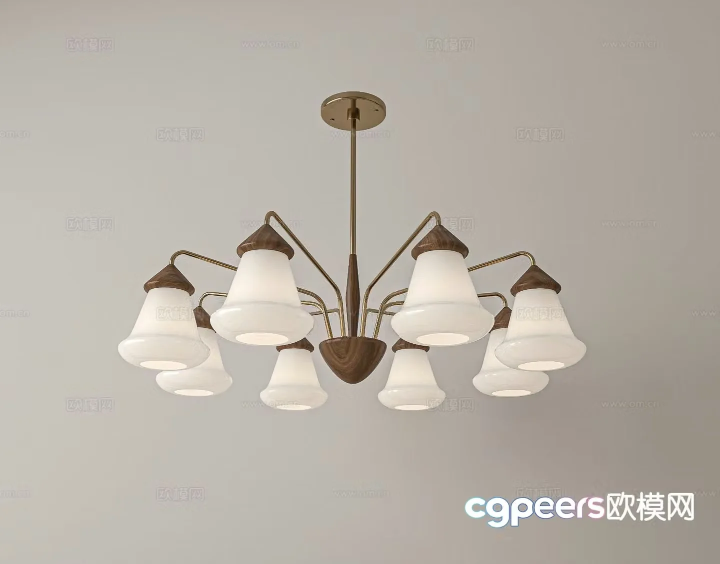 Medieval style chandelier multi-head chandelier 3D model
