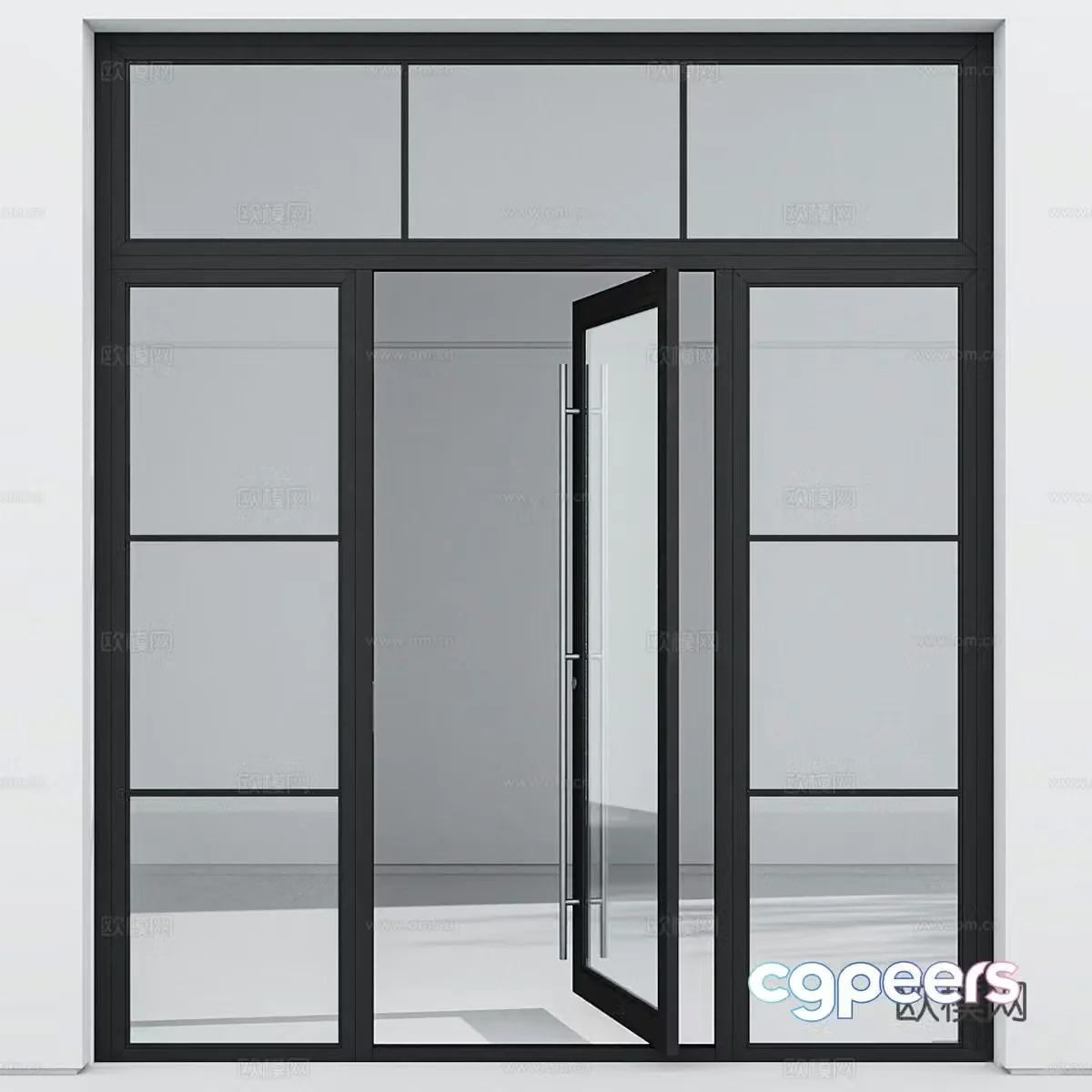 Glass aluminum door 3d model