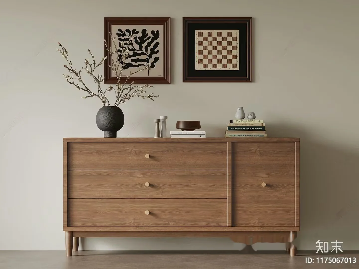 A Mid-Century Modern Dresser 3D Model – 5337 – VRAY Render
