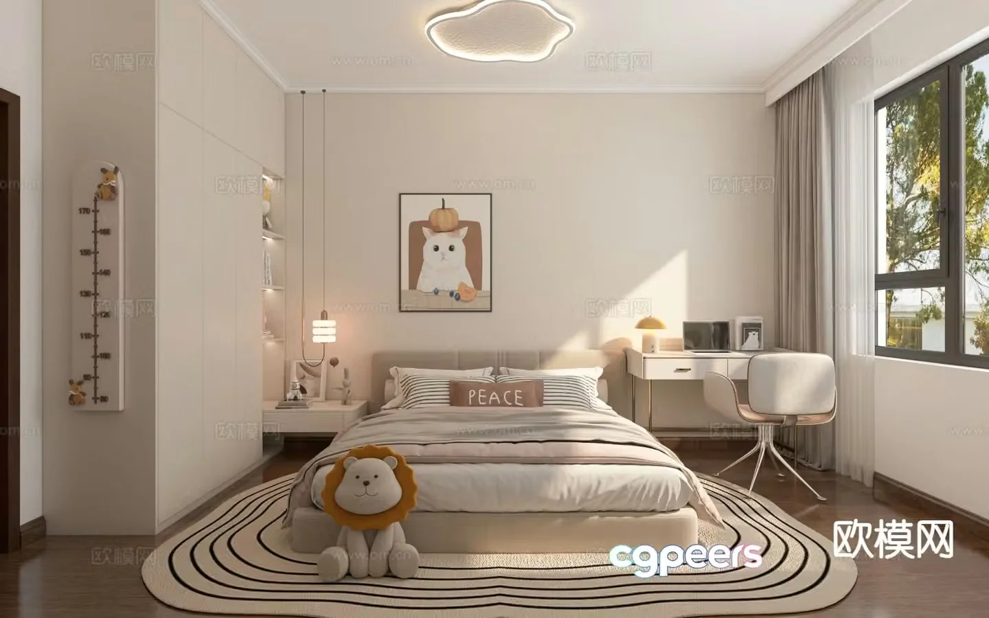 Modern children’s room girl’s room kid’s room 3d model