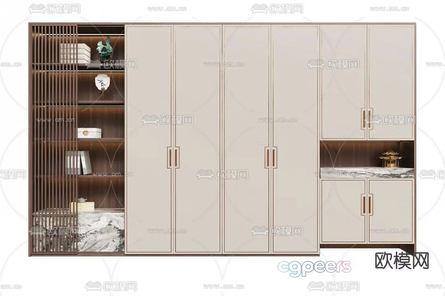New Chinese style shoe cabinet 3d model