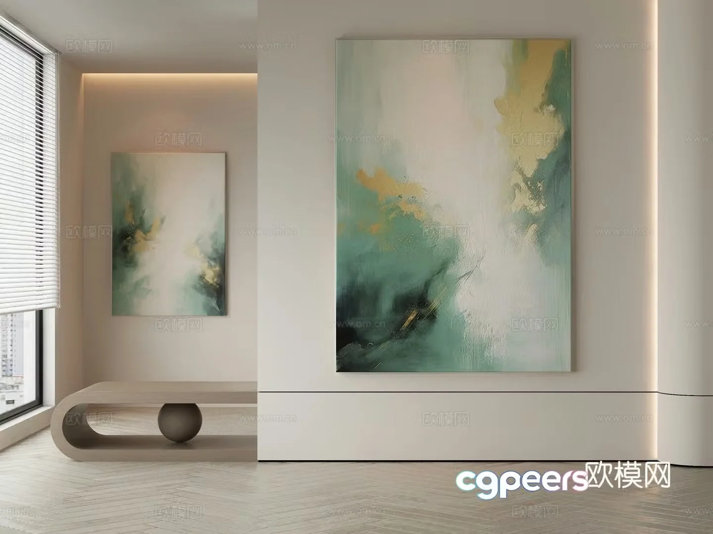 Modern Wasabi Hanging Painting Oil Painting 3D Model