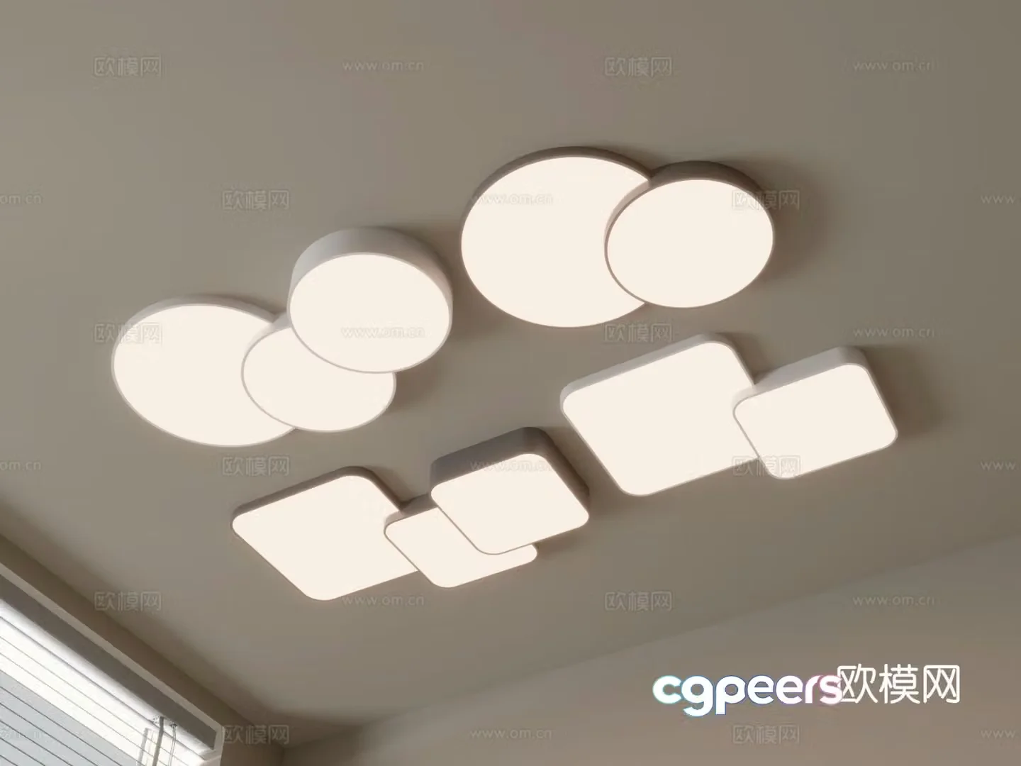 Geometric ceiling lamp fashion art lamp 3d model