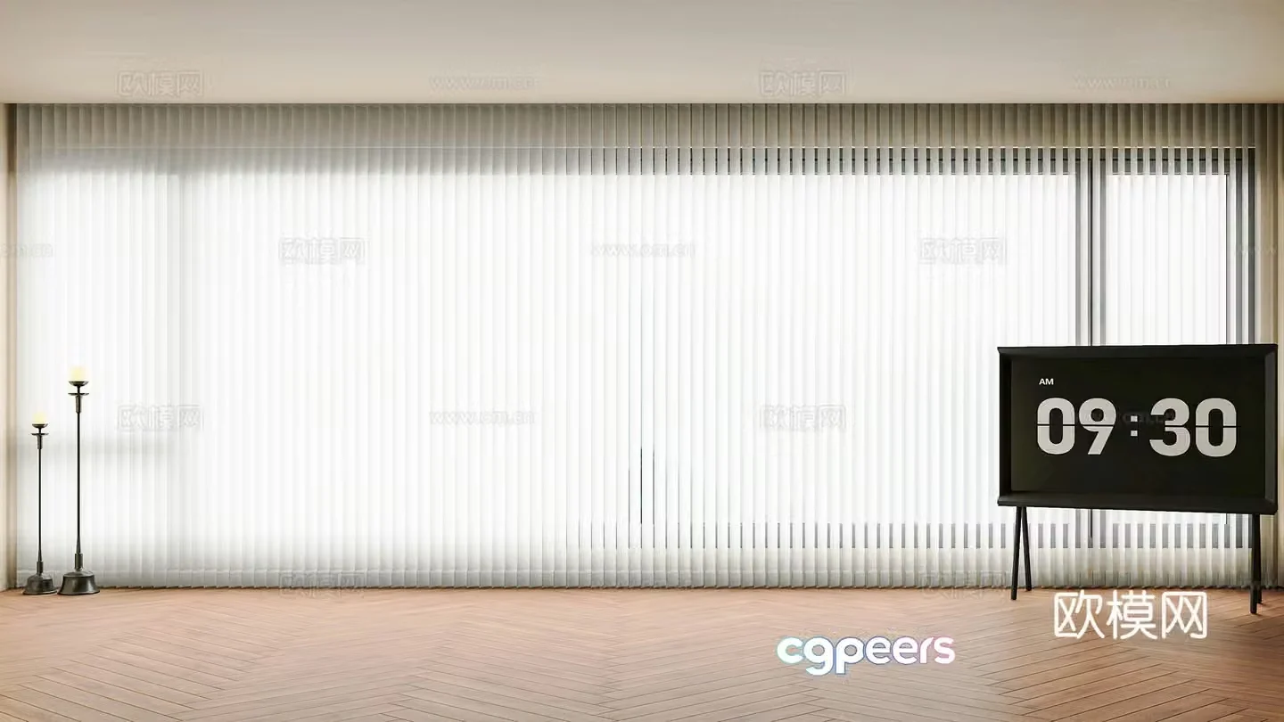 Modern dream curtain Venetian blinds blinds Shangri-La curtains Mobile TV Stand TV 3D model