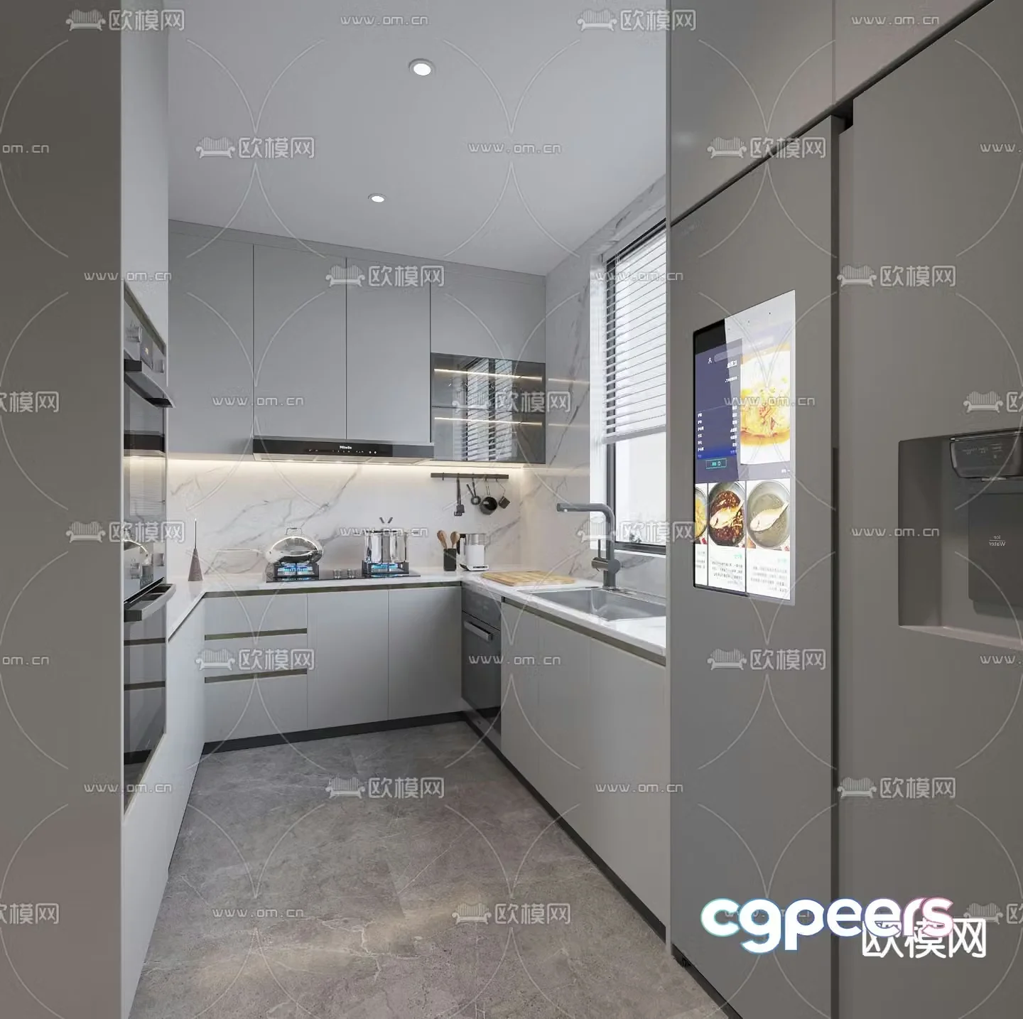 Modern kitchen cabinet 3d model