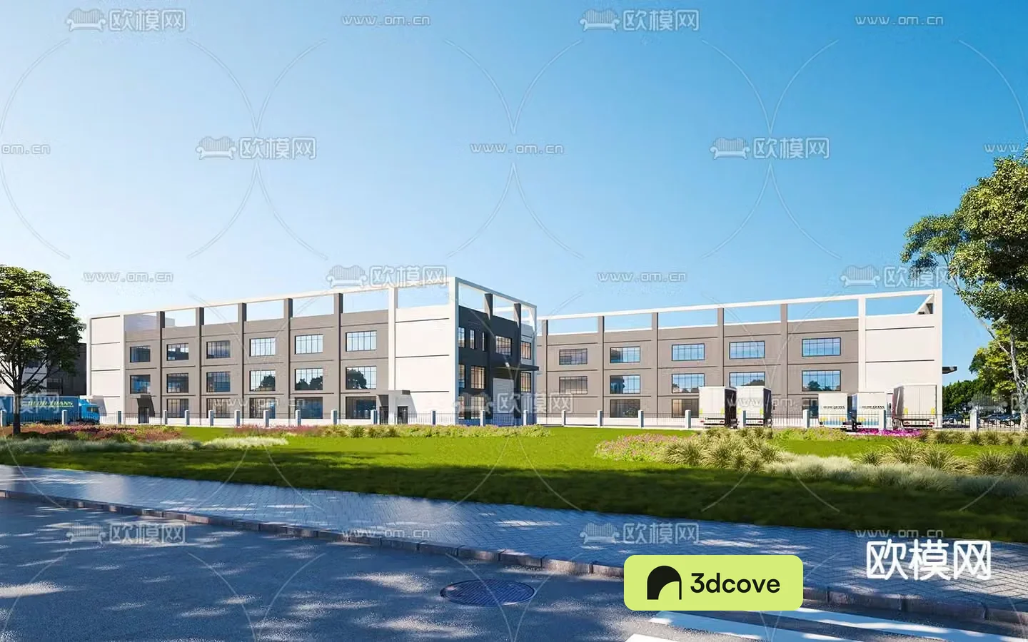 Modern Industrial Park Factory Appearance