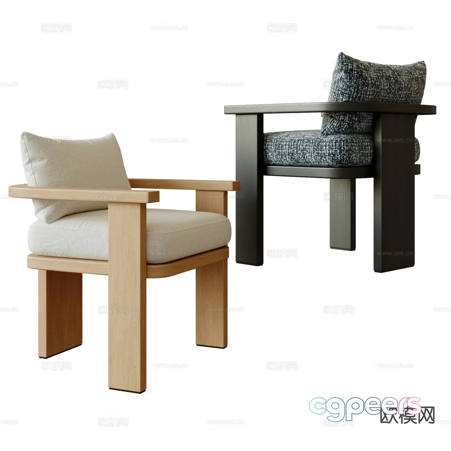 Nordic chair leisure chair 3d model