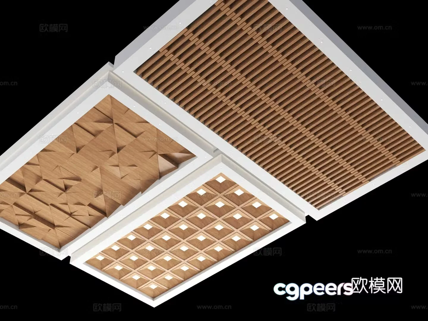Modern square pass ceiling grille ceiling Lu Fangtong grille ceiling 3d model