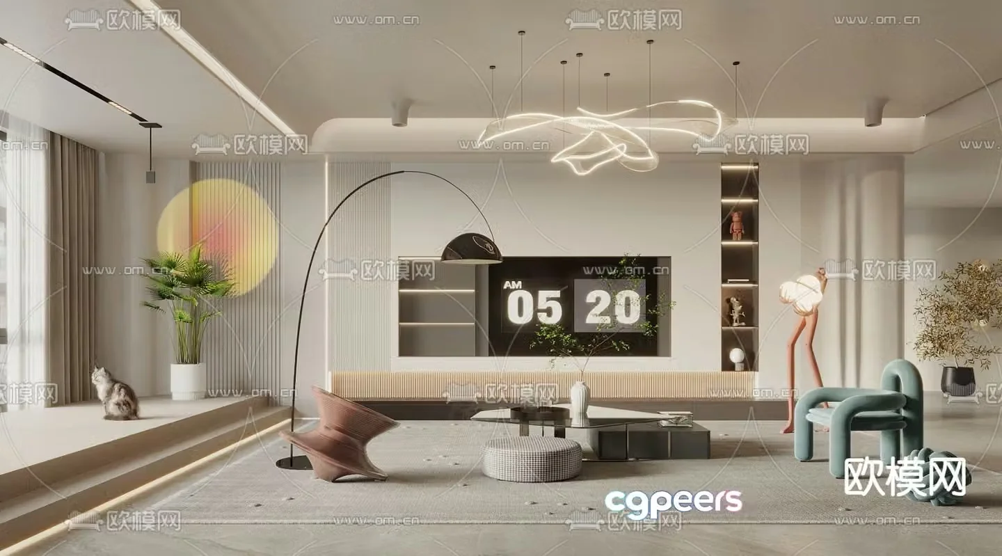 Modern living room 3d model