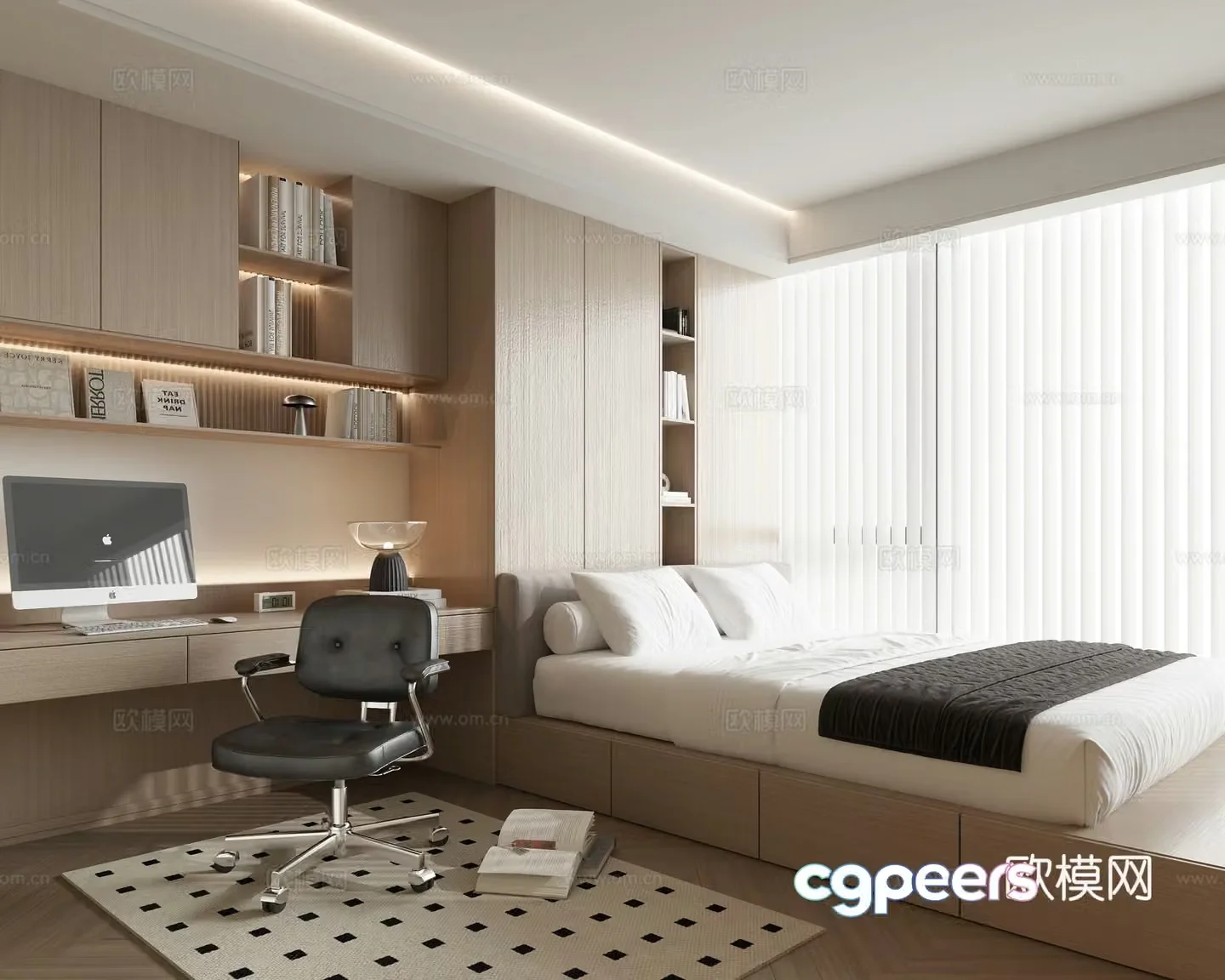 Modern tatami bedroom 3d model