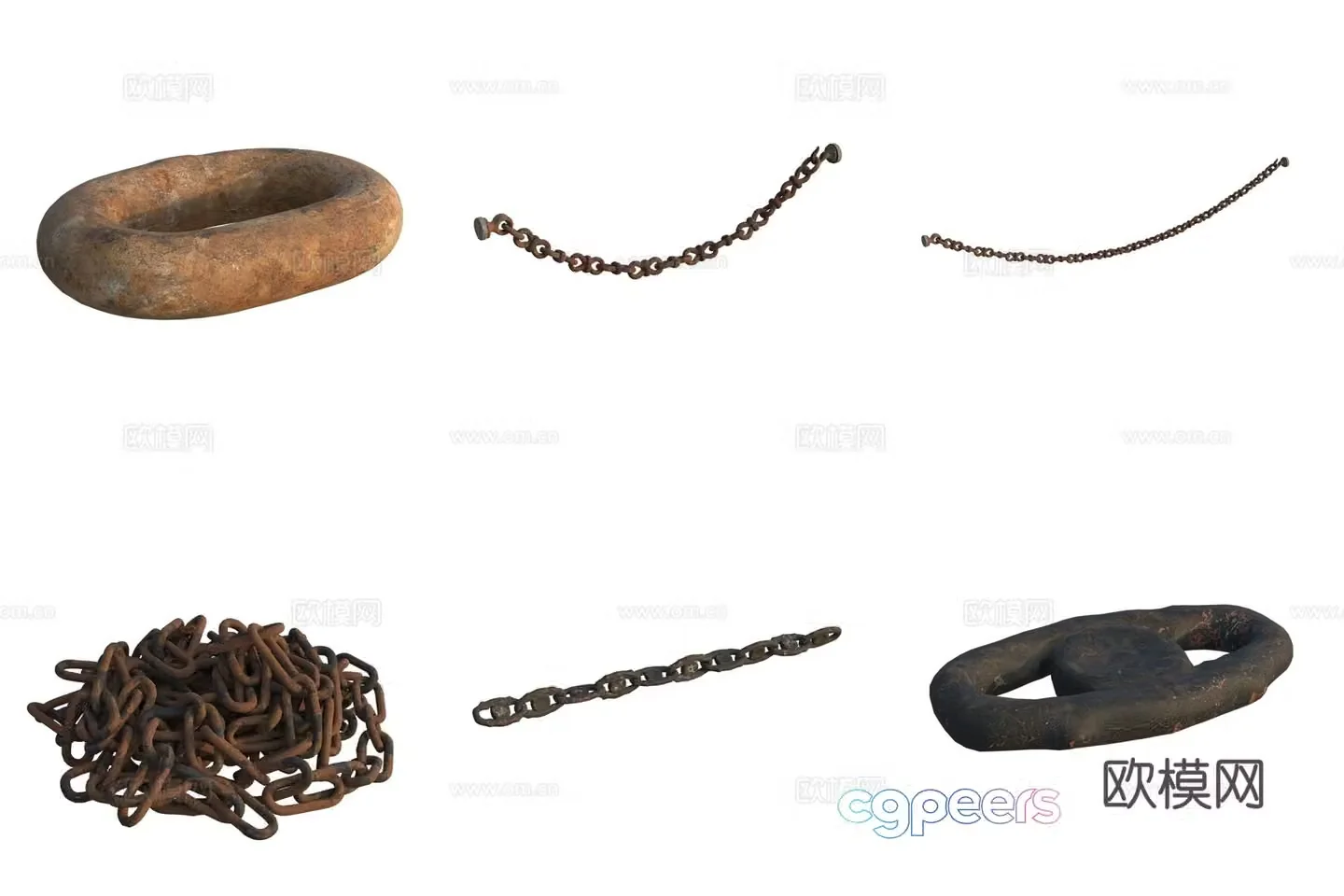 3D model of chain parts