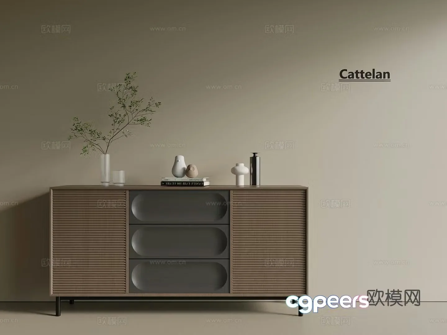 Italian light luxury porch cabinet side cabinet end view cabinet porch cabinet low cabinet 3D model