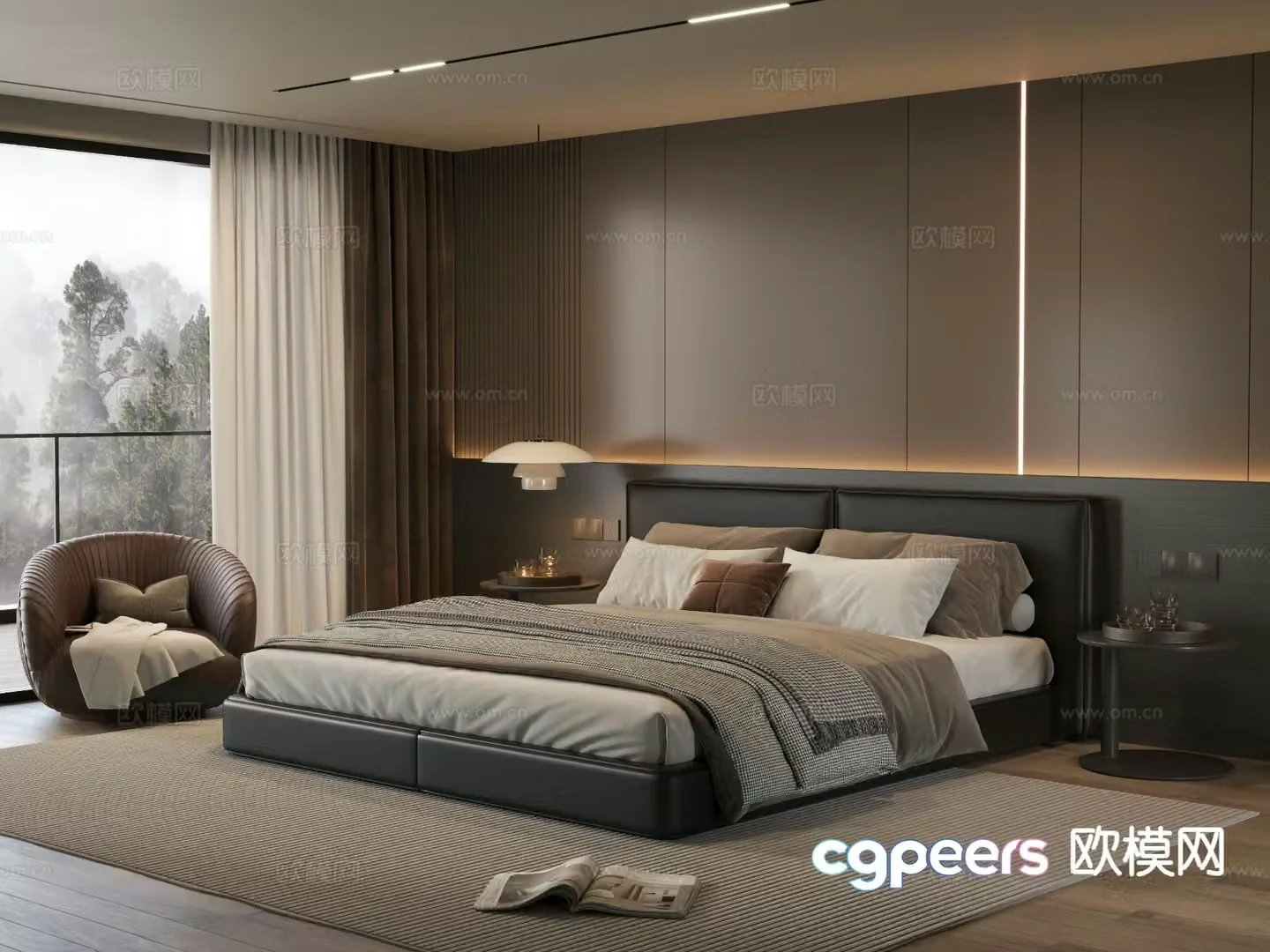 Italian style bedroom master bedroom 3d model