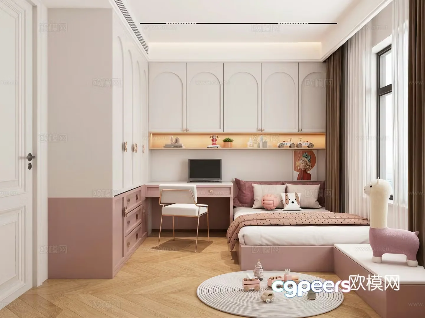 Modern girl room 3d model