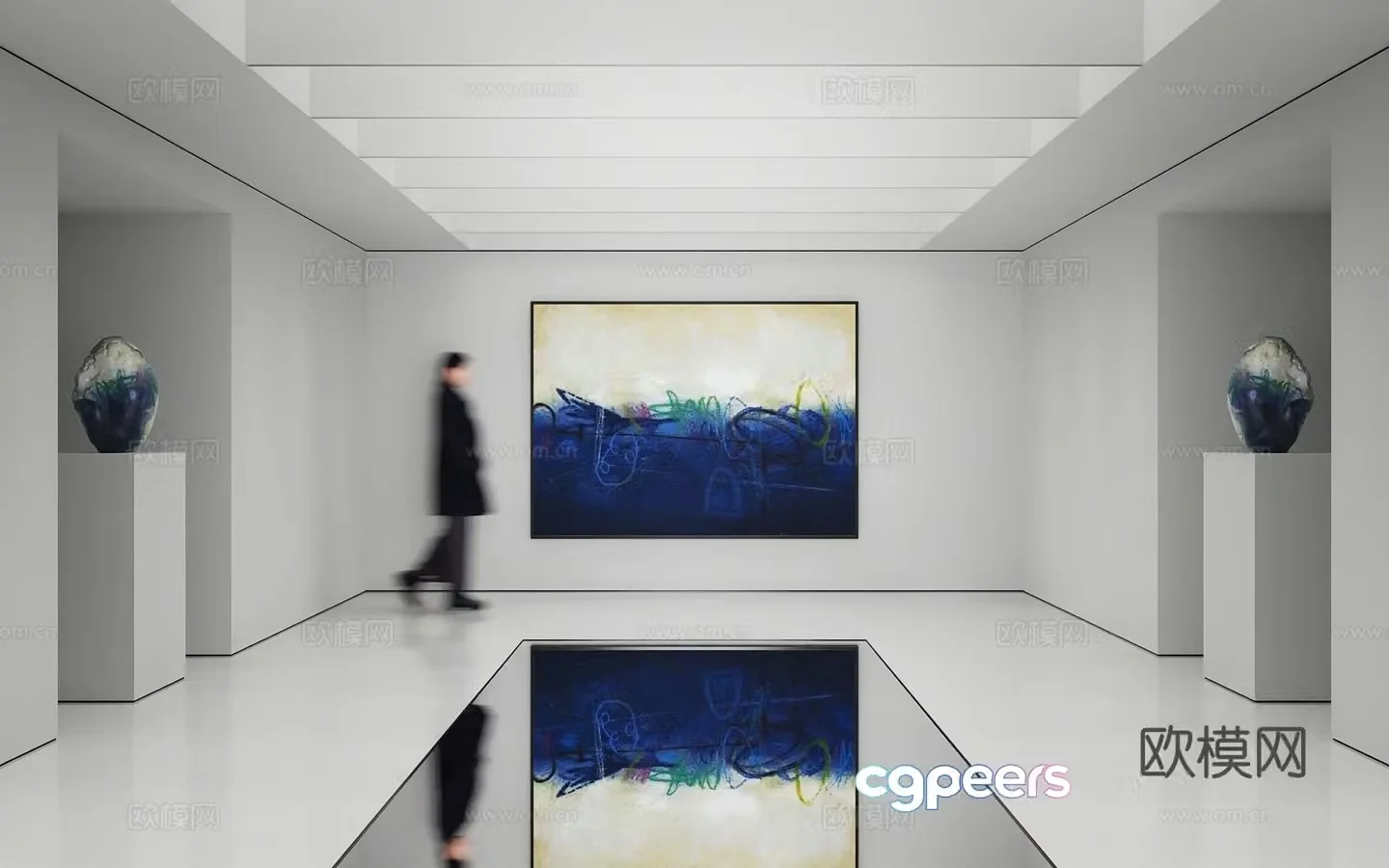 Modern abstract painting Decorative painting Art hanging painting 3d model