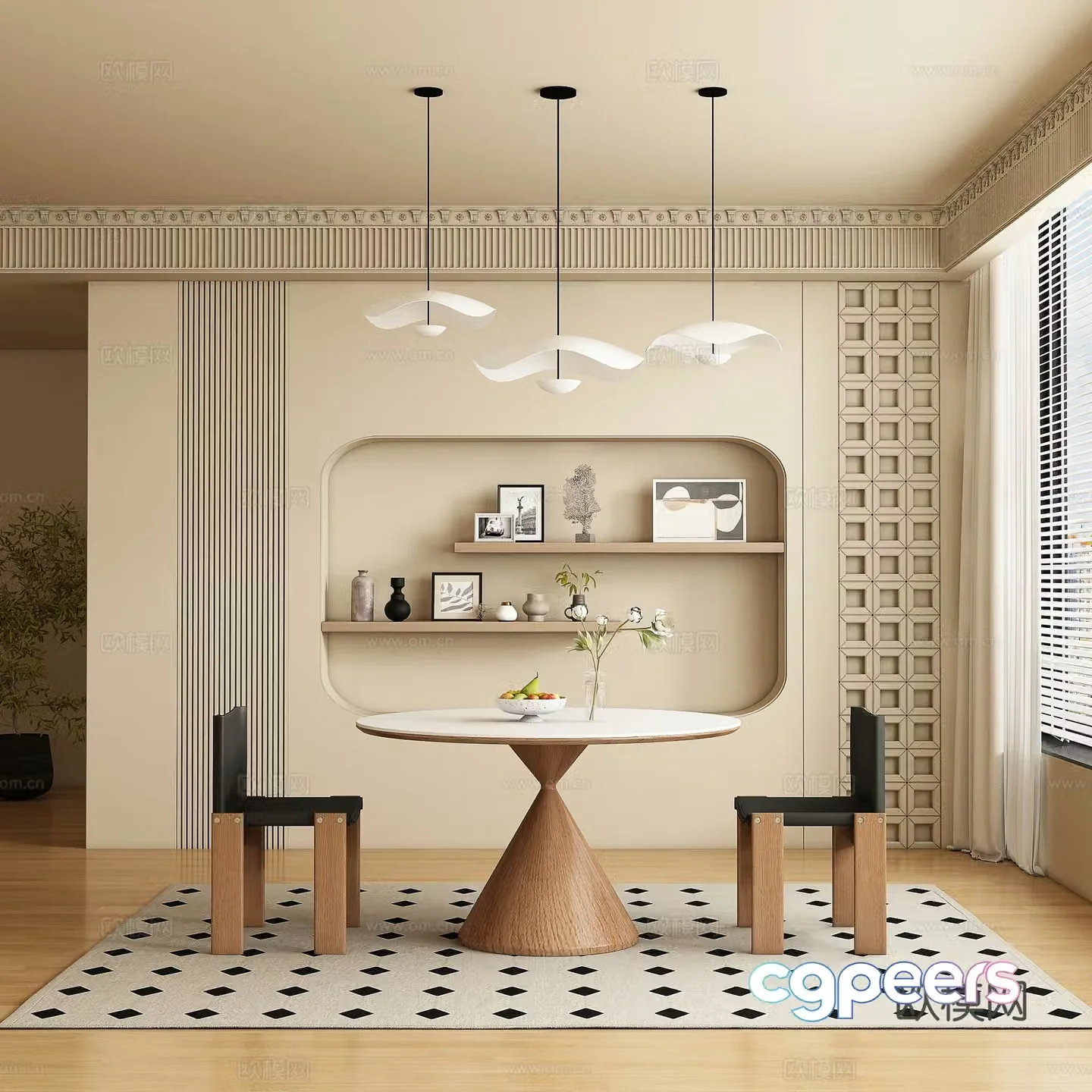 3D model of medieval restaurant
