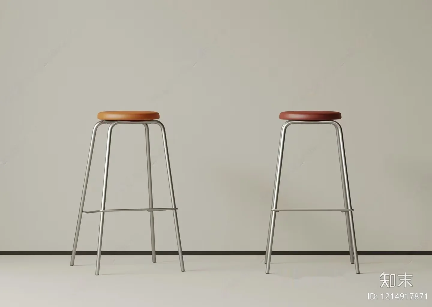 Two Bar Stools 3D Model – 11936 – VRAY Render