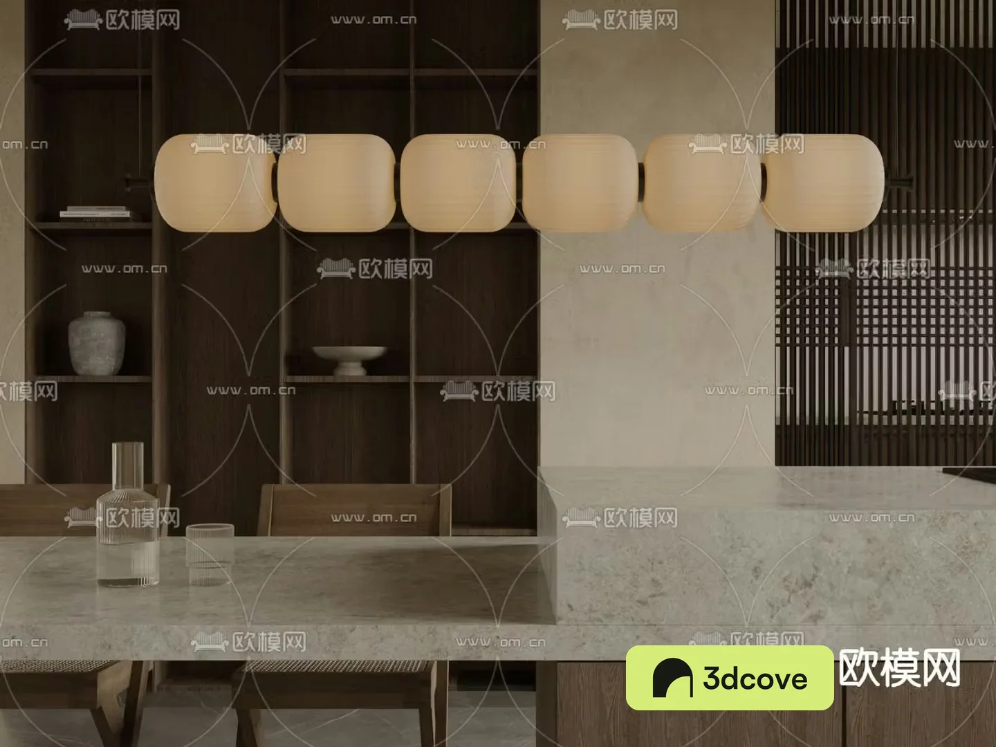 Wasabi Chandelier Restaurant Chandelier 3D Model