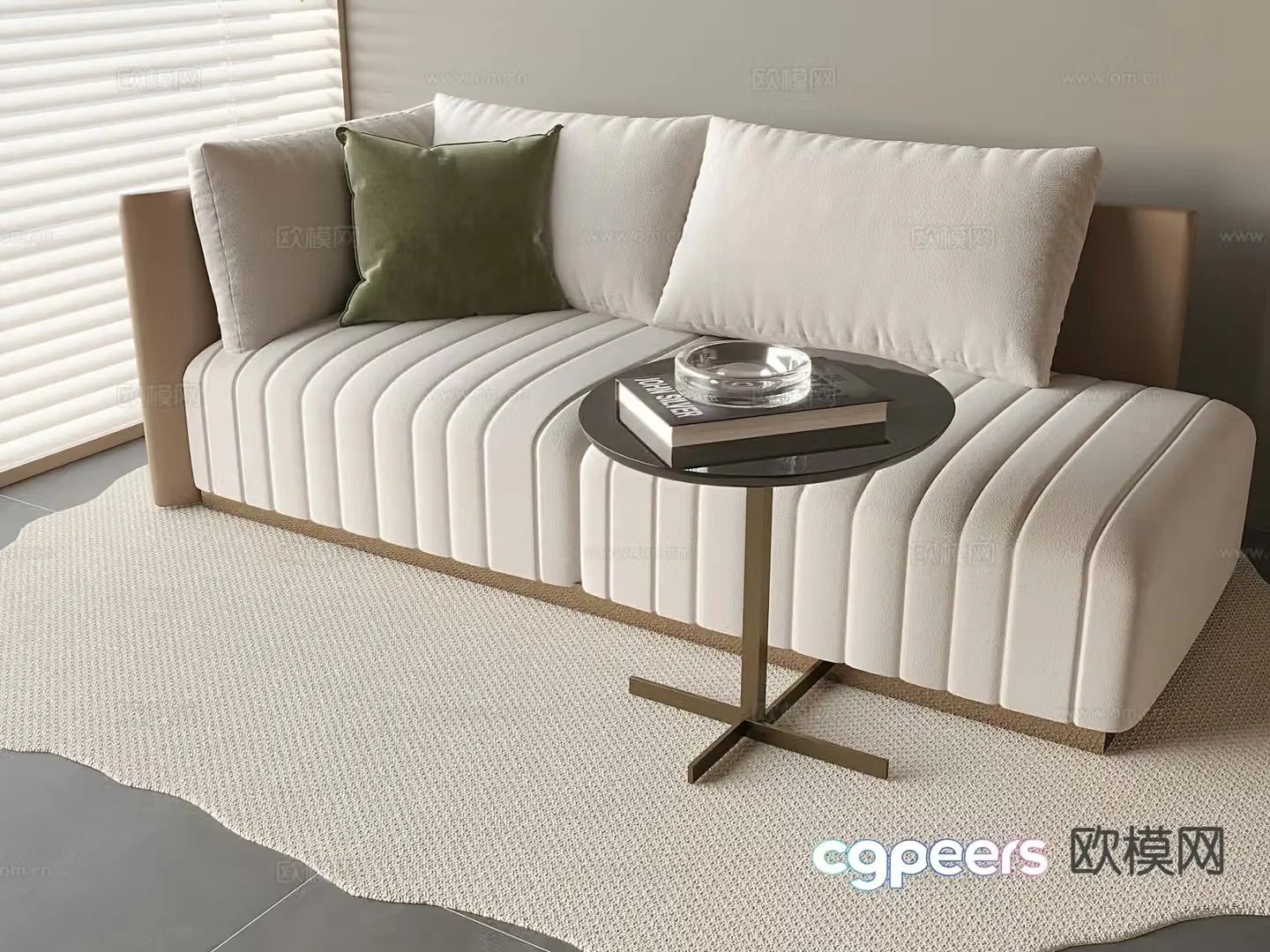 Cream style sofa leisure sofa 3d model