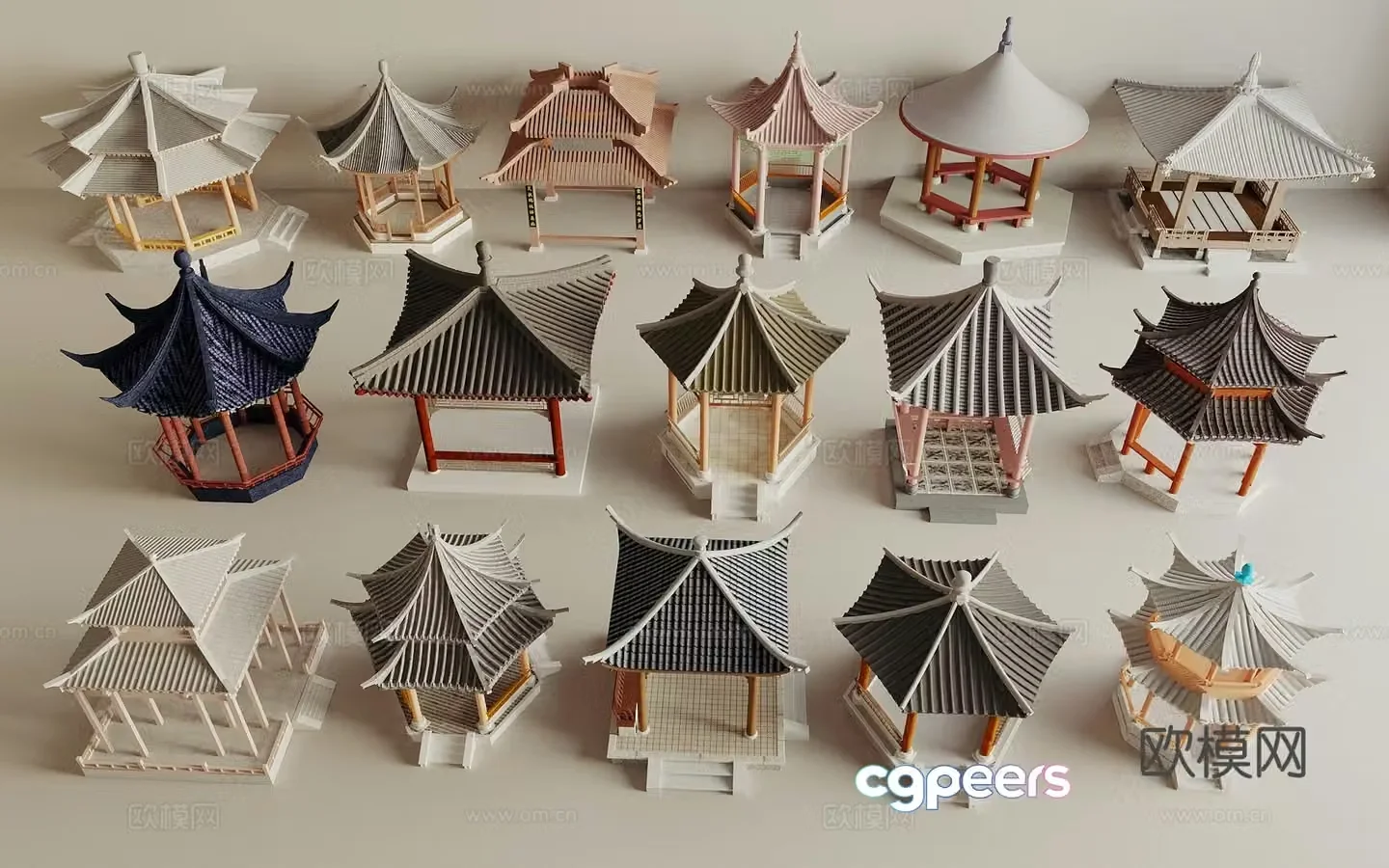 New Chinese style pavilion pavilion landscape pavilion 3D model