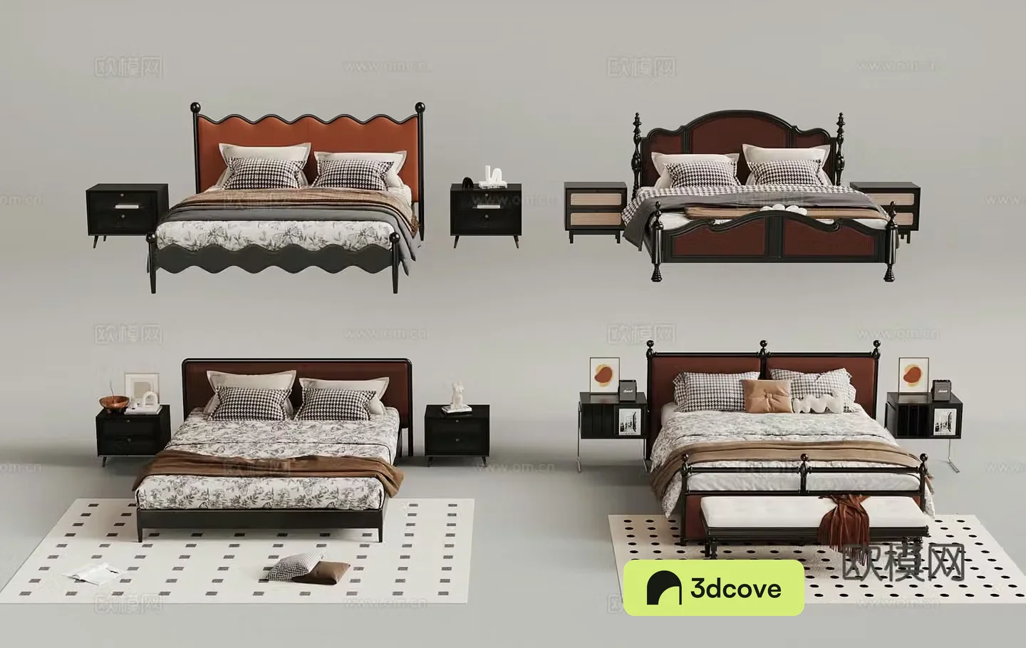 French double bed