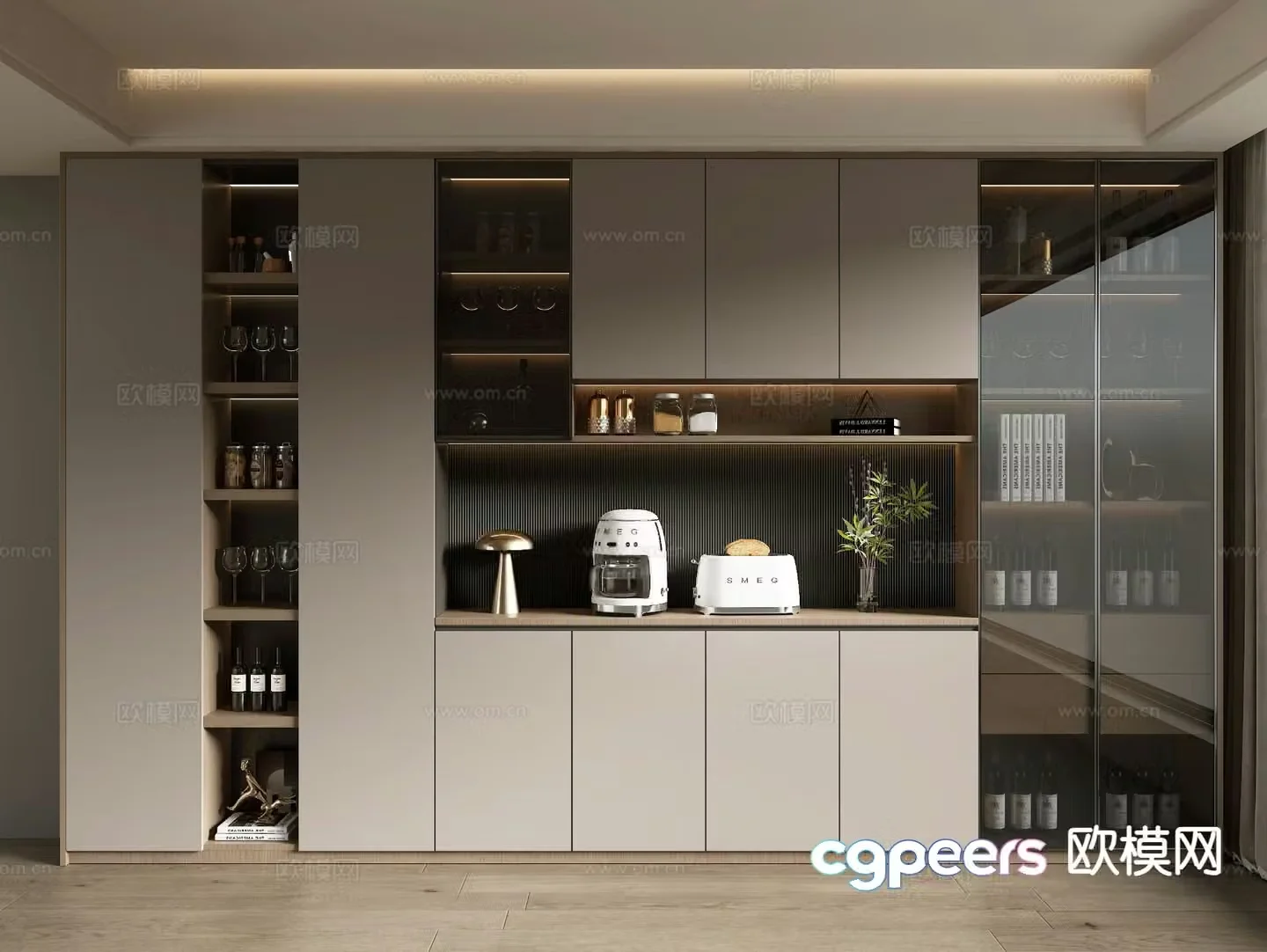 Modern wine cabinet sideboard 3d model