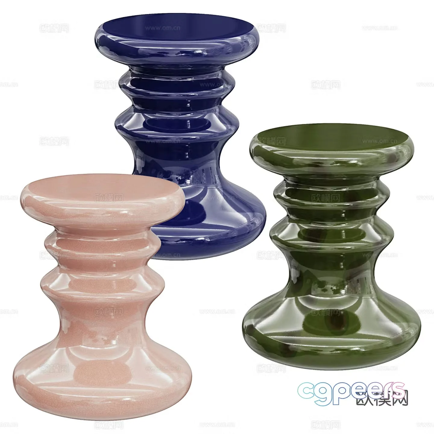 Modern low stool round stool sofa stool 3d model
