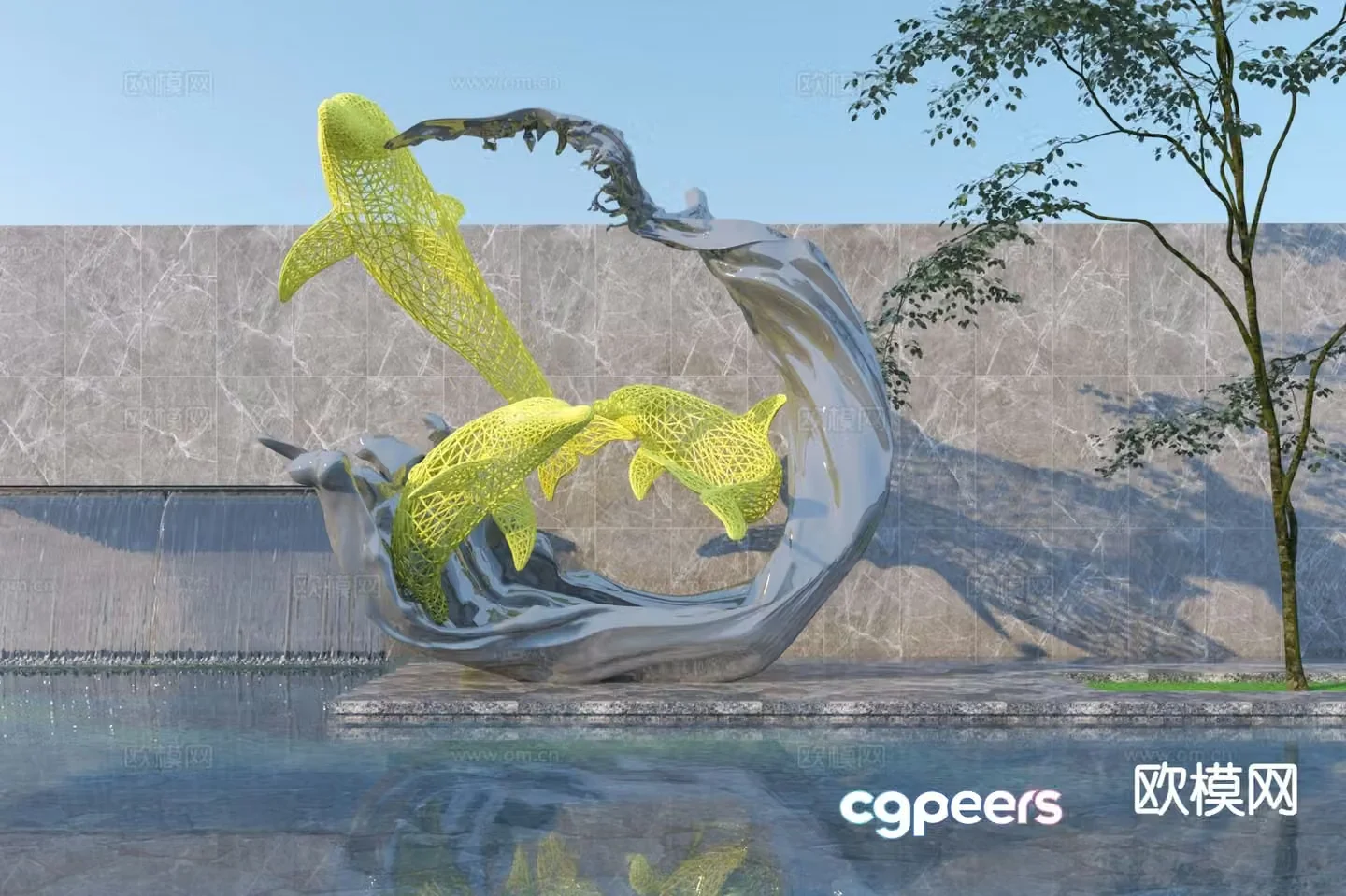 Modern sculpture installation art sculpture sketch 3d model