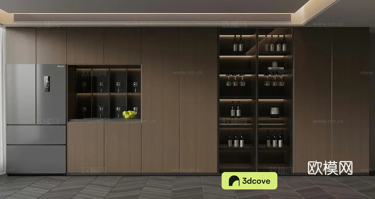 Italian minimalist wine cabinet red wine glass
